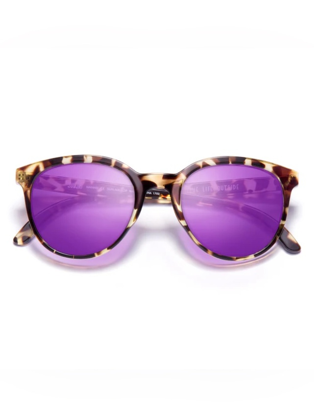 Sunski Makani Tortoiseshell Polarized Sunglasses with Purple Lenses